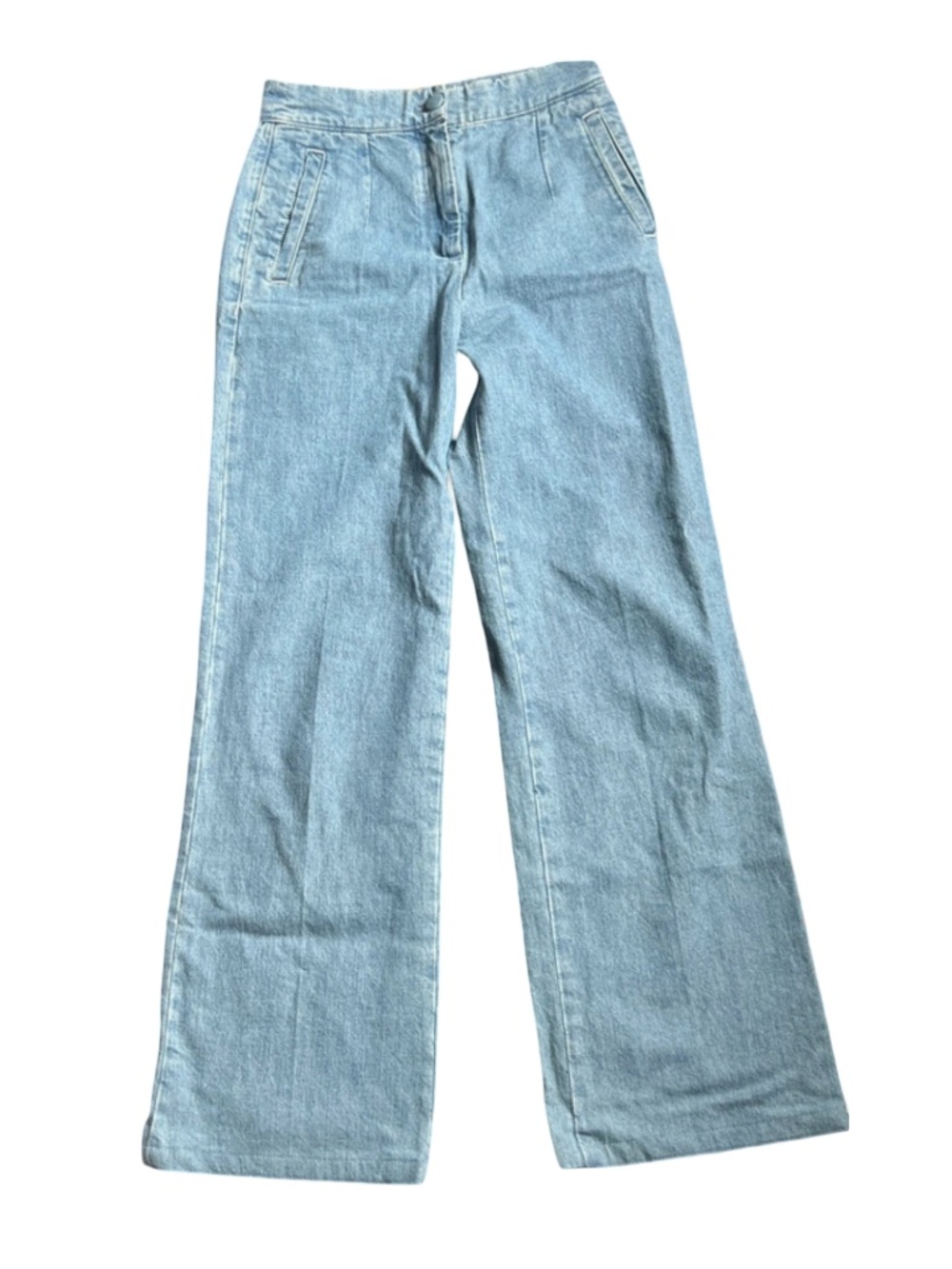 Sezane Martin Trousers Wmn’s Denim Jeans Straight Wide Fit Sz 34 ( US2) Cotton